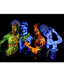 Andrey_Arkusha, Four elements. Body art glowing in ultraviolet light