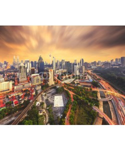 farizun amrod, Warm sunset of Kuala Lumpur. Kuala Lumpur is the capital and the largest city of Malaysia with motion sky