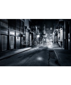 mandritoiu, Moody monochrome view of Cortlandt Alley by night, in Chinatown, New York City