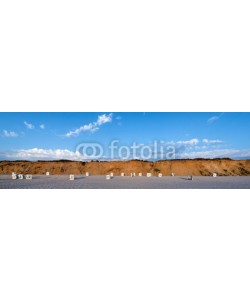 Blickfang, Strandkorb Panorama am  Strand von Sylt Kampen rotes Kliff