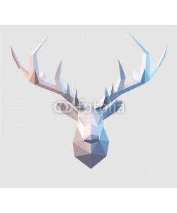 Kundra, Polygonal vector low poly Stag illustration Design element . 3d paper fold design effect.