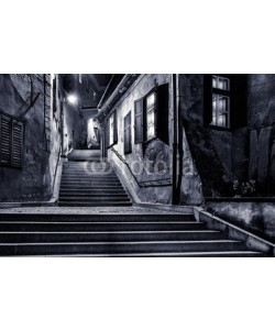 mandritoiu, Moody monochrome view of Goldsmiths passage, in Sibiu, Romania,