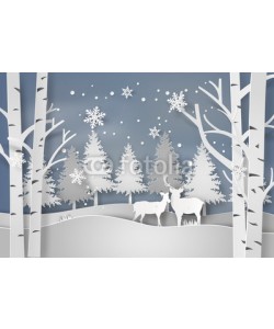 kengmerry, Deer in forest with snow.