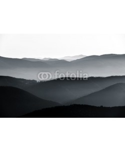 bonzodog, Aerial view of foggy mountains relief