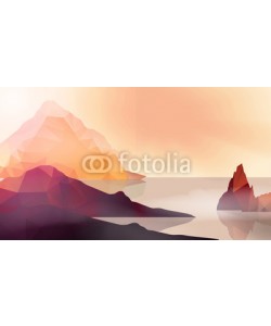 inbevel, Sea Coast with and High Cliffs - Vector Illustration