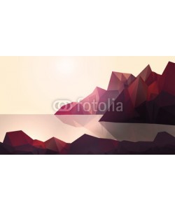 inbevel, Sea Coast with and High Cliffs - Vector Illustration