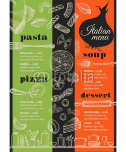 marchiez, Menu italian restaurant, food template placemat.