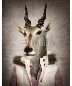 cranach, Goat in clothes. Digital illustration in soft oil painting style