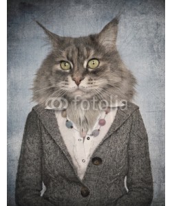 cranach, Cat in clothes. Concept graphic in vintage style.