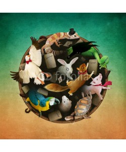 annamei, Fantasy illustration or poster fairy tale  story of Wonderland with  jury