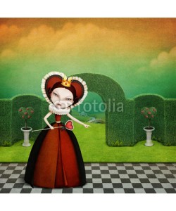 annamei, Fantasy illustration or poster fairy tale  story of Wonderland with  Queen