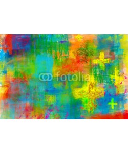 t0m15, Abstract artistic christian religious modern background in bright colors, with crosses