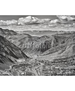 MaciejBledowski, Black and white aerial picture of Glenwood Springs, Colorado, USA.