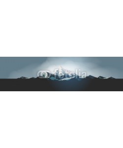 inbevel, Winter High Mountains Panorama - Vector Illustration.