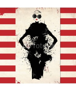 Yevhen, Modern teenage girl on grunge background.