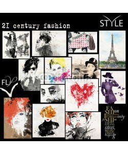 Yevhen, Fashion collage with freehand drawings