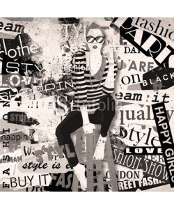 Yevhen, Fashion girl in sketch-style.