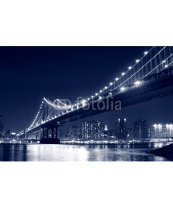 Joshua Haviv, Manhattan Bridge and Manhattan skyline At Night, New York City