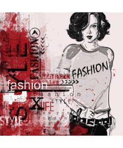Yevhen, Modern teenage girl on grunge background. Grunge style.