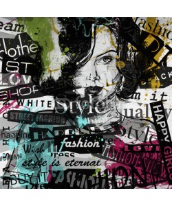 Yevhen, Modern teenage girl on grunge background. Grunge style.