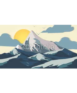 inbevel, Paper-cut Style Applique Mountains  - Vector Illustration.