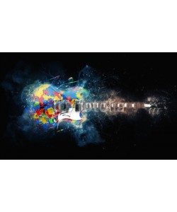 Dimitrius, Colorful psychedelic rock guitar - grunge illustration