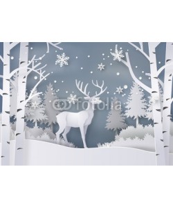 kengmerry, Deer in forest with snow.