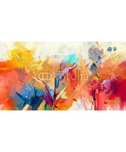 nongkran_ch, Abstract colorful oil painting on canvas texture. Hand drawn brush stroke, oil color paintings background. Modern art oil paintings with green, red and blue. Abstract contemporary art for background