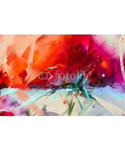 nongkran_ch, Abstract colorful oil painting on canvas texture.