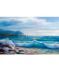 serge-b, Sunset on the sea, painting by oil on canvas.
