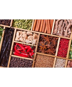 andriigorulko, spices and herbs in wooden box