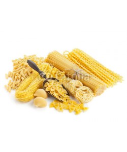 andriigorulko, assortment of uncooked pasta isolated on white