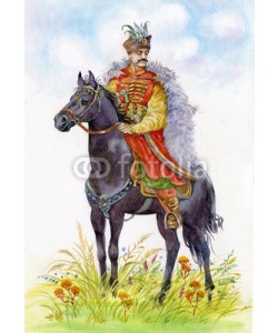 Nadiia Starovoitova, Ukrainian Cossack on a black horse