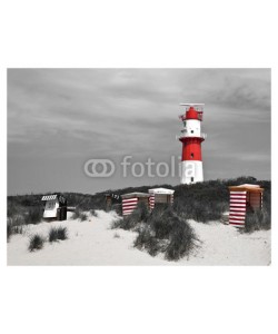 Blickfang, Borkum Strandkorb mit Leuchtturm