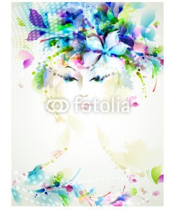 artant, Beautiful fashion women with summer design elements