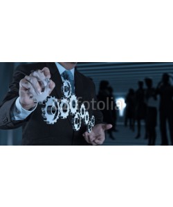 everythingpossible, businessman hand draws gear to success