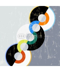 Kirsten Hinte, abstract circle design, retro/vintage style with paint strok