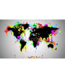 z0r0z, Worldmap Black Splash - Weltkarte