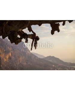 Andrey Bandurenko, Rock climber at sunset, Kalymnos Island, Greece