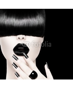 Subbotina Anna, High Fashion Black and White Model Girl Portrait