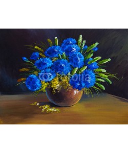 max5799, oil painting - still life, a bouquet of flowers, wildflowers