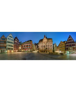 Blickfang, Tübingen Marktplatz Rathaus beleuchtet Panorama
