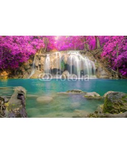 casanowe, Waterfall in Deep forest at Erawan waterfall National Park