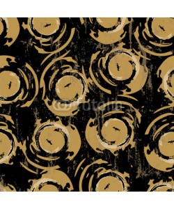 Kirsten Hinte, seamless background pattern, with circles and strokes, on black