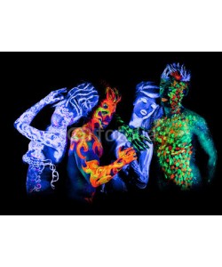 Andrey_Arkusha, Four - Body art glowing in ultraviolet light