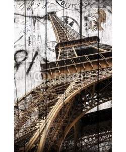 Giuseppe Porzani, tour eiffel legno cartolina vintage