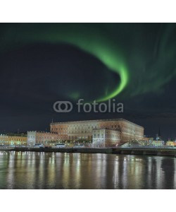 Blickfang, Königsschloss Kungliga Slottet  Stockholm mit Nordlicht