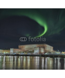 Blickfang, Königsschloss Kungliga Slottet  Stockholm mit Nordlicht