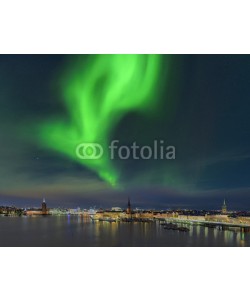 Blickfang, Stockholm mit Nordlicht