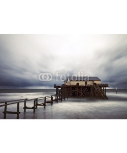Blickfang, St Peter Ording Pfahlbauten Sturmflut